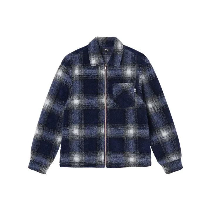 Stussy Shadow Plaid Sherpa Zip-3