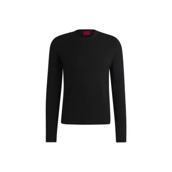 HUGO BOSS Slim Fit With Crew Neck In Soft Yarns Sweater Men's Black