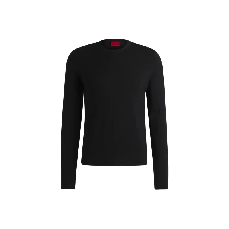 HUGO BOSS Slim Fit With Crew Neck In Soft Yarns Sweater Men's Black-0
