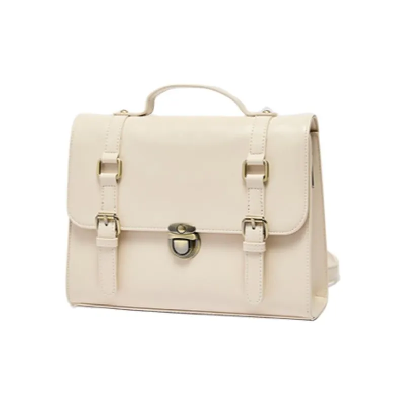 Three Blessings PU Backpack Medium Size Women's Ivory White-1