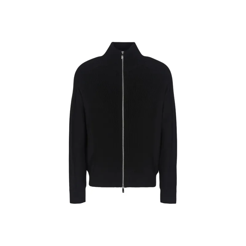 ARMANI EXCHANGE Ribbed knit Zipped Cardigan-0