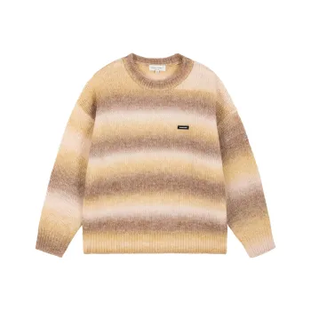 CLIMAX VISION Sweater Unisex Khaki Yellow Brown Gradient