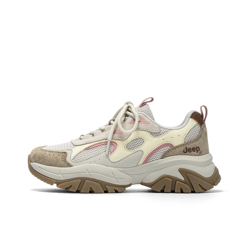 Jeep Cushioning, Abrasion Resistant, Breathable, Height Increasing Low Top Chunky Sneakers Women's-0