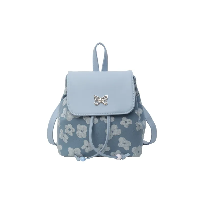 Yalu PU Backpack Women's Black/Ecru/Blue-15
