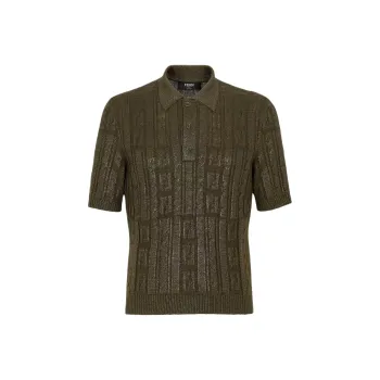 FENDI Short Sleeved Knitted Polo Shirt