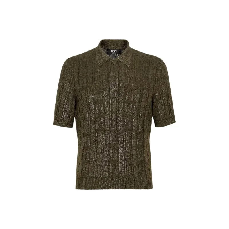 FENDI Short Sleeved Knitted Polo Shirt-0