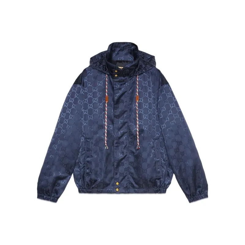 GUCCI Monogram Jacquard Hooded Jacket-0