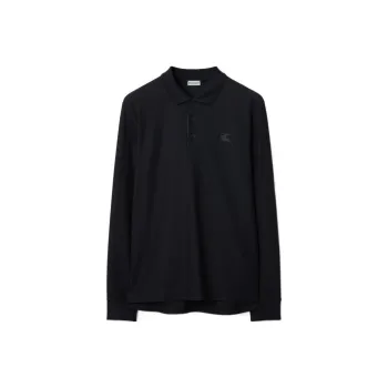 Burberry Ekd Motif Long Sleeved Polo Shirt