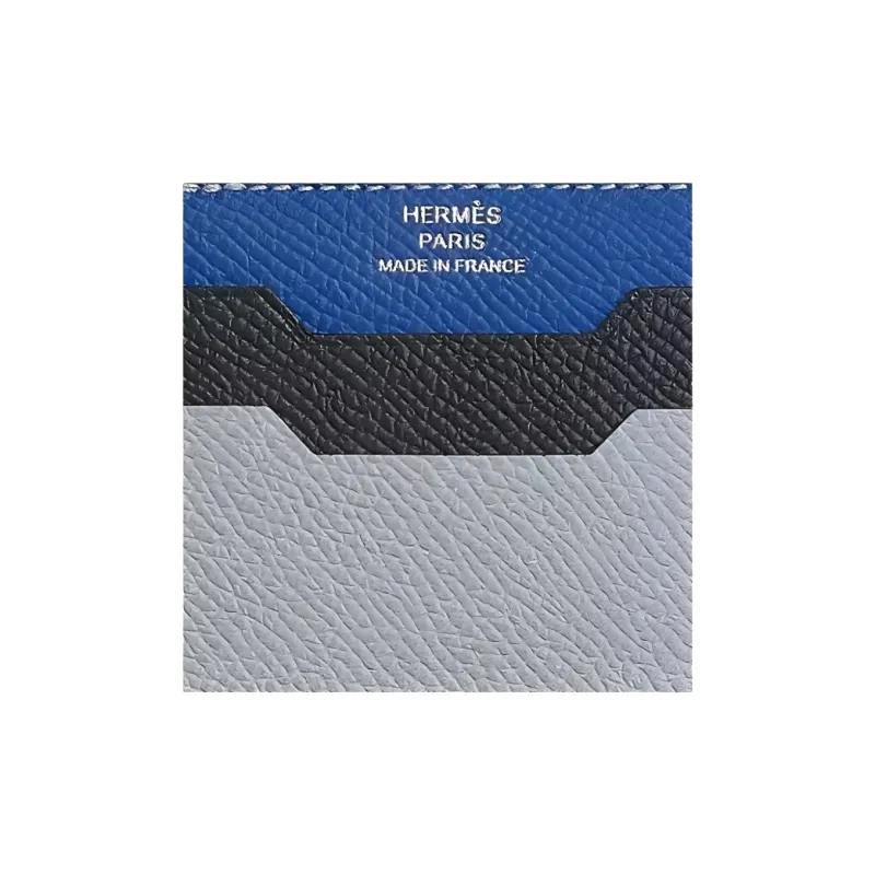 HERMES City Epsom Calfskin Card Holder Card Holder Women's Ice Blue/Navy Blue/Indigo-1