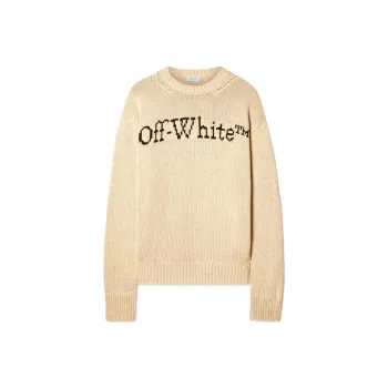 OFF WHITE Bookish Crewneck Knitted Jumper