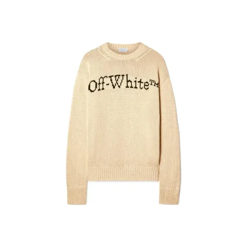 OFF WHITE Bookish Crewneck Knitted Jumper