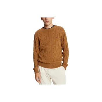 Tommy Hilfiger Flag Logo Cable Knit Sweater Sweaters Sweater Men's Yellow