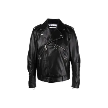 OFF WHITE Graphic print Biker Jacket
