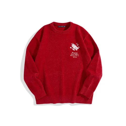 PEACEBIRD MEN sweater Knit Unisex Red