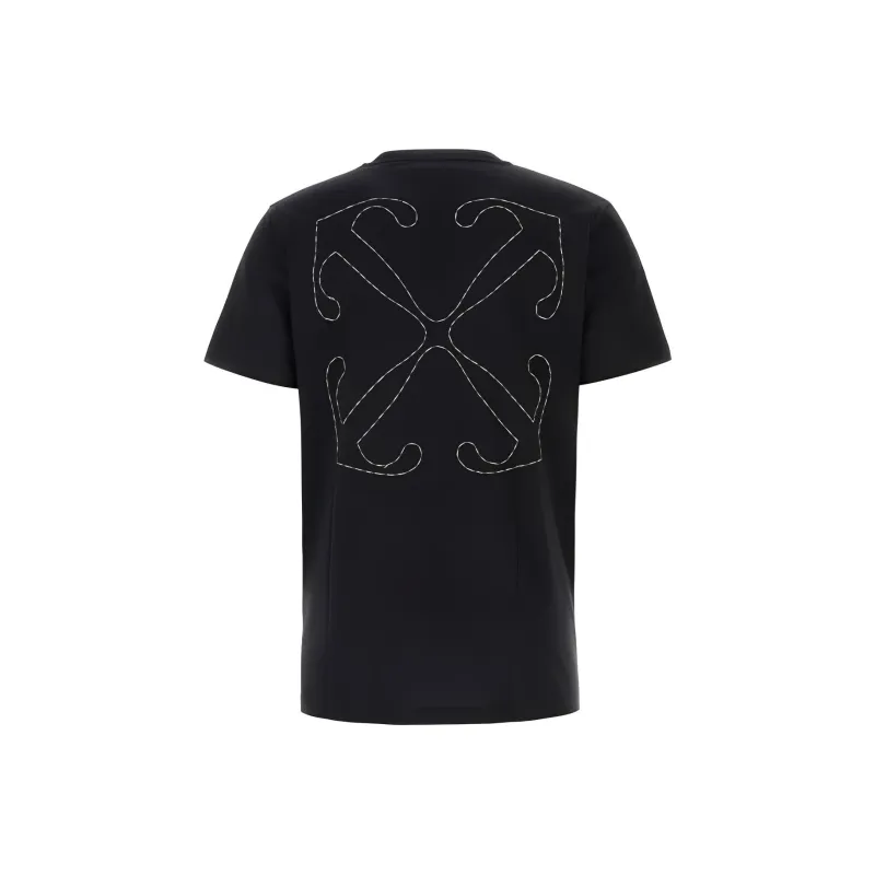 OFF WHITE Logo Embroidered Crewneck T Shirt-1