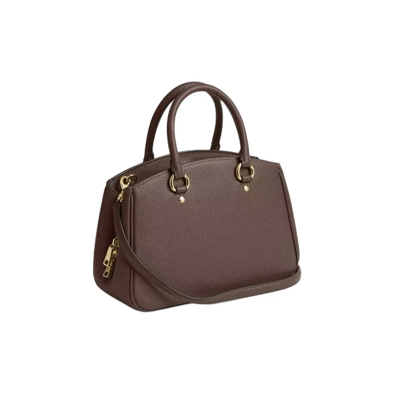 COACH Leather One Shoulder Handbag Trumpets Women's Brown-1