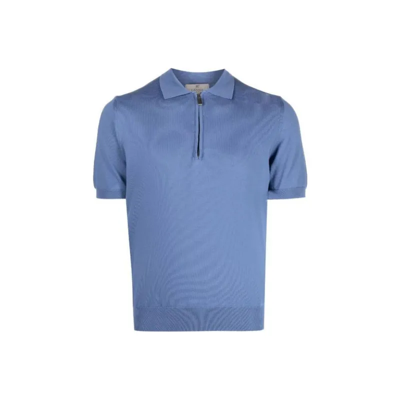 Canali Polo Shirts Men Blue-0