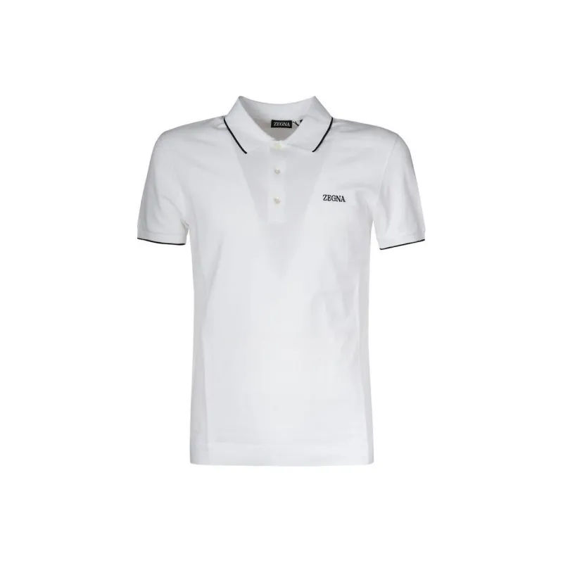 Ermenegildo Zegna Logo Embroidered Short Sleeved Polo Shirt-0