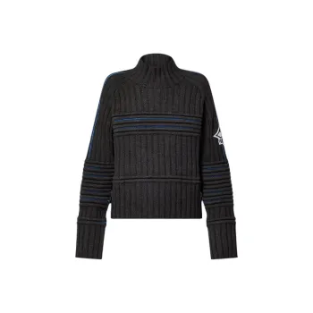 LOUIS VUITTON Contrast Accent Pullover Knitwear Men's Black