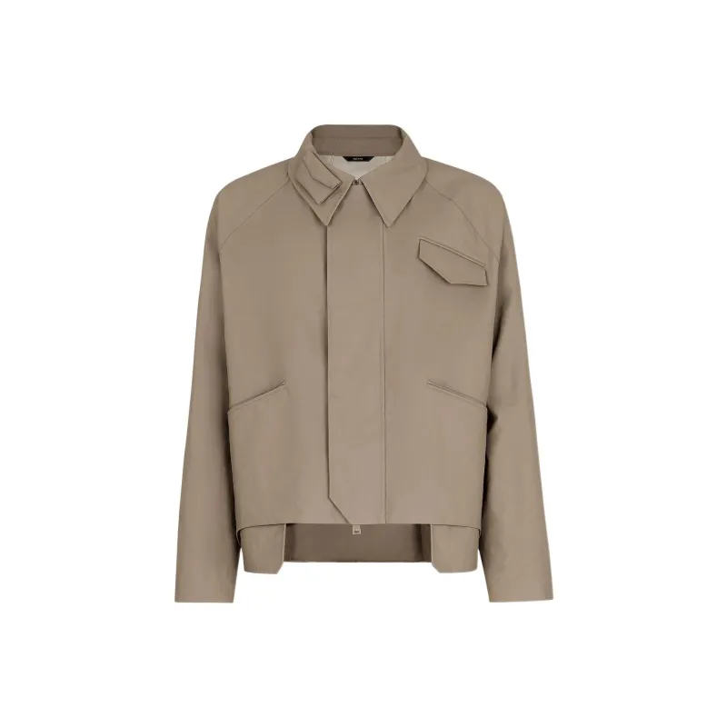 FENDI Asymmetric Hem Cropped Jacket-0