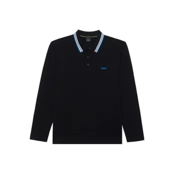 HUGO BOSS Logo Embroidered Long Sleeved Polo Shirt