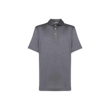 Brunello Cucinelli Contrast Trim Short Sleeved Polo Shirt