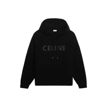 CELINE Hooded Sweater In Monochromic Wool