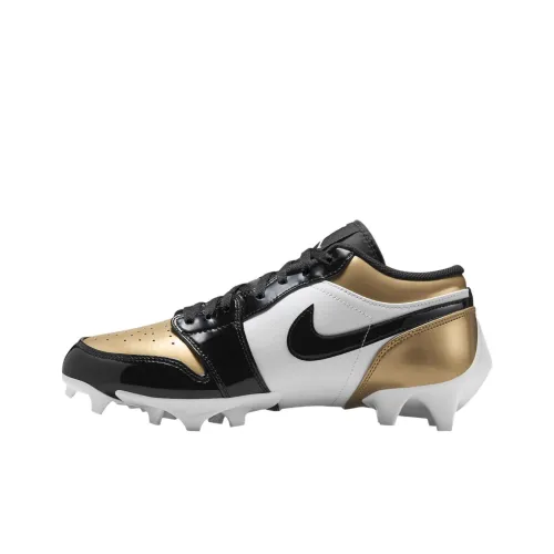Jordan Air Jordan 1 Anti Slip Wear Resistant Soccer Shoes Men's Gold Black