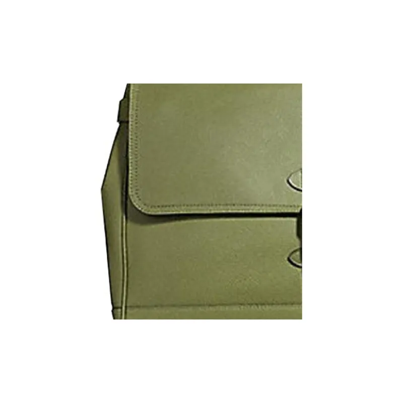 COACH Hudson Natural Pebbled Leather Messenger Bag Handbag Shoulder Bag Crossbody Bag Large Size Men's Olive Green-3