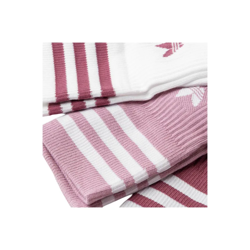 Adidas Originals Mid Calf Socks Unisex 3 Pack White/Magical Purple Red/Dark Red-1