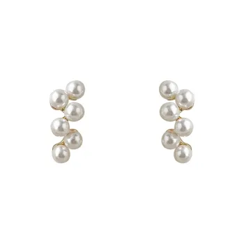 NATURALLYJOJO Faux Pearl Earrings Women's Gold
