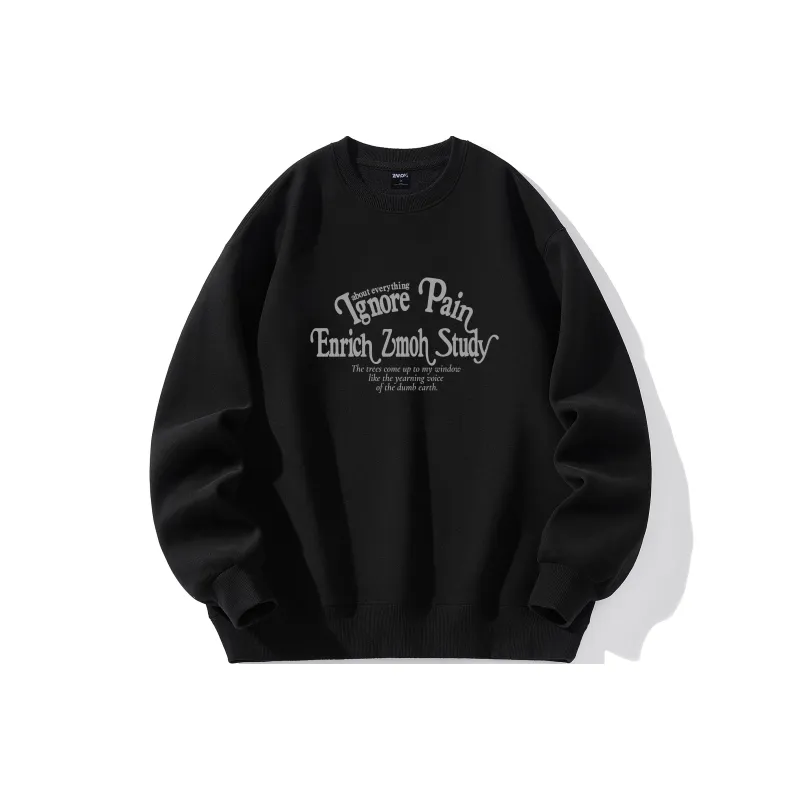 ZMOH Fleece Lined Crew Neck Sweatshirt Men's Couple's-7