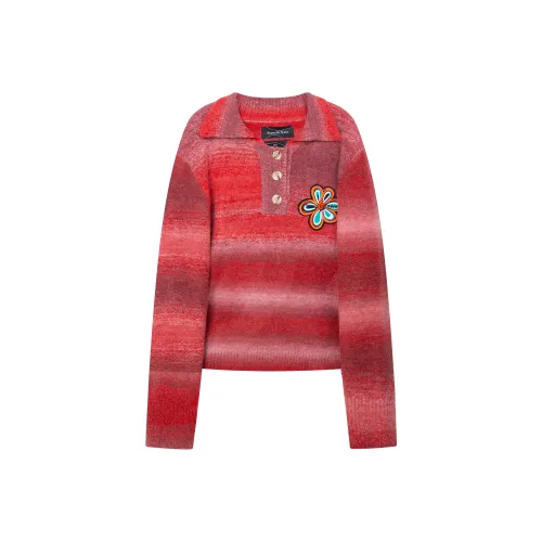 Scene In Scene Knitwear Unisex Gradient Red