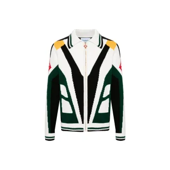 CASABLANCA Intarsia knit Cotton Cardigan
