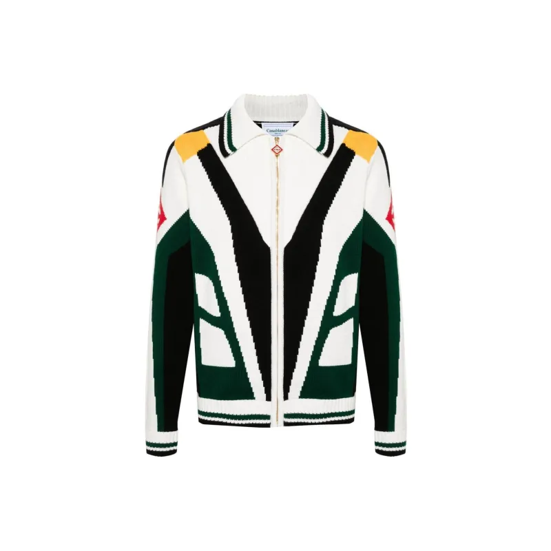 CASABLANCA Intarsia knit Cotton Cardigan-0