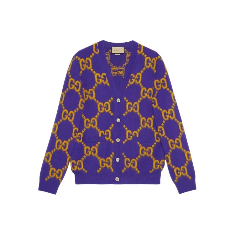 GUCCI Gg Intarsia Knit Cardigan-4