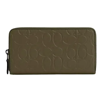 COACH Accordion Wallet Smooth Calf Leather Wallet Small Size Men's Olive Umber