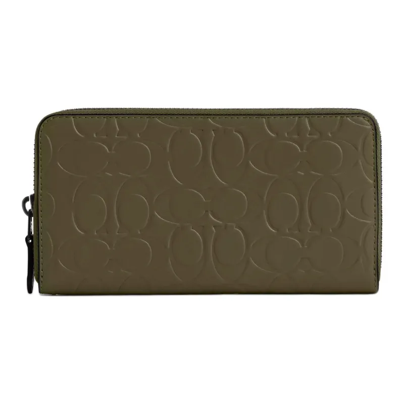 COACH Accordion Wallet Smooth Calf Leather Wallet Small Size Men's Olive Umber-0