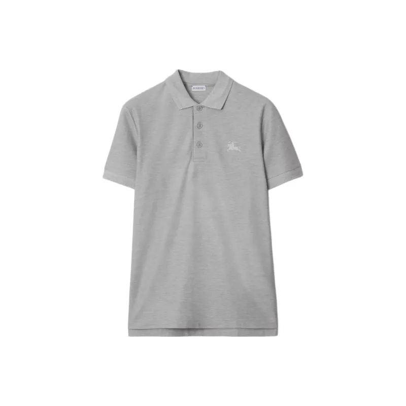 Burberry Logo embroidered Cotton Polo Shirt-0