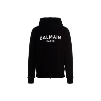 BALMAIN Zipped Printed Hoodie