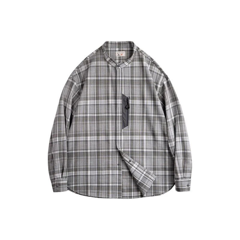 MADEN Shirts Men Gray Plaid-0
