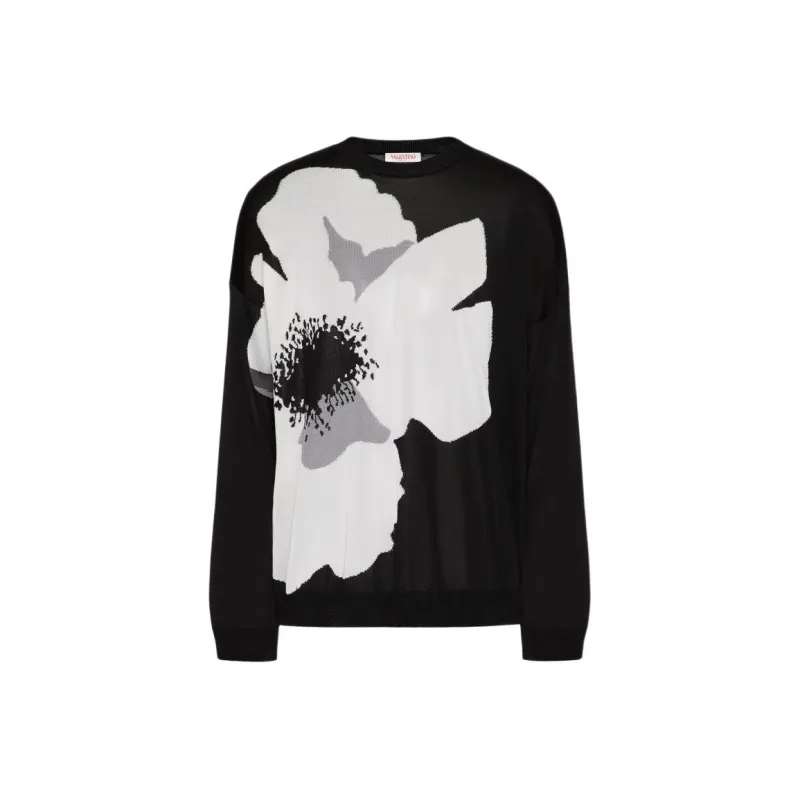 Valentino Floral Patterned Crewneck Jumper-0