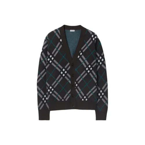 Burberry Check Wool Blend Cardigan