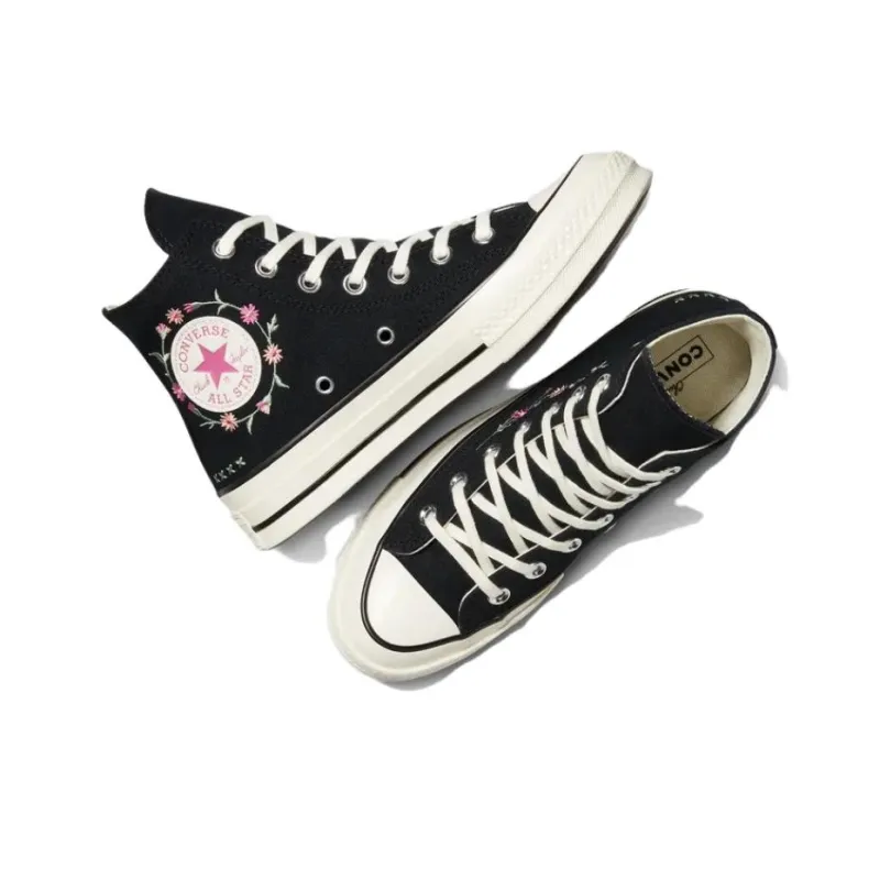 Converse 1970s Anti Slip Wear Resistant High Top Canvas Shoes Unisex Black-3