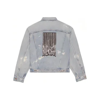 Balenciaga Barcode Large Fit Denim Jacket