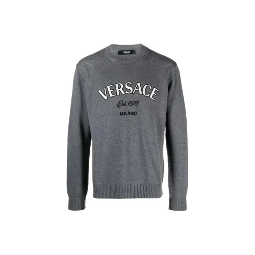 VERSACE Logo Embroidered Crewneck Jumper