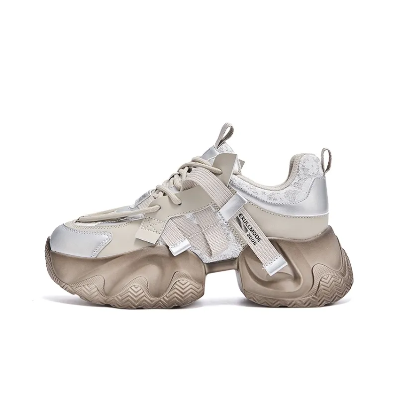 EXULL Q Breathable Lightweight Height Increasing Low Top Chunky Sneakers Women's-7