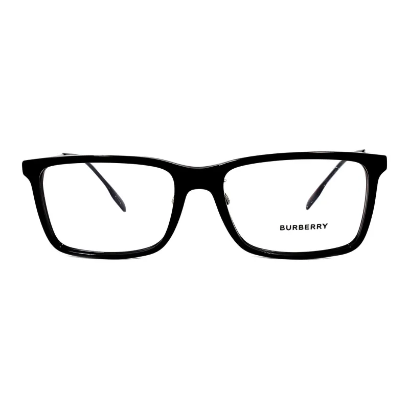 Burberry Plate Frame Rectangular Optical Glasses Men's Black-1