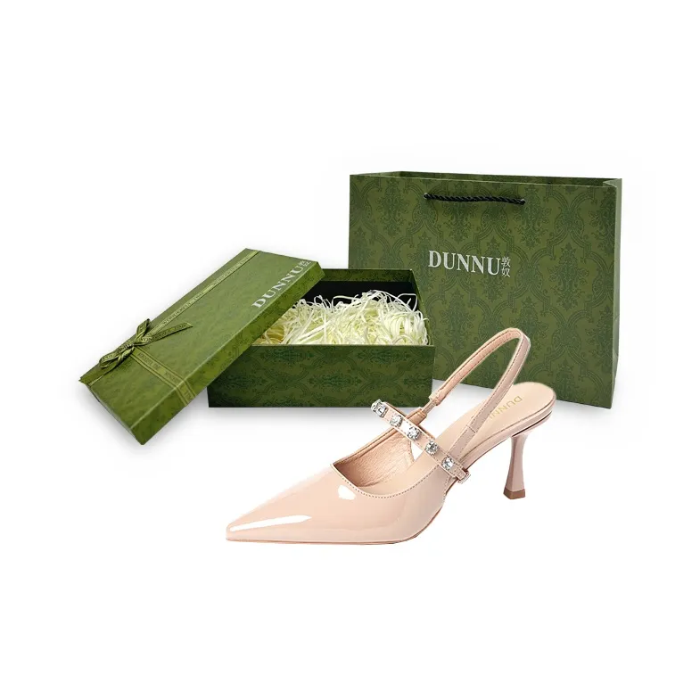 Dunnu Slim Heel High Heels 7CM Women's Nude-32