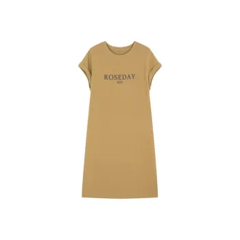 Mo Han Yi Mei Short Sleeved Dress Women's Yellow Green